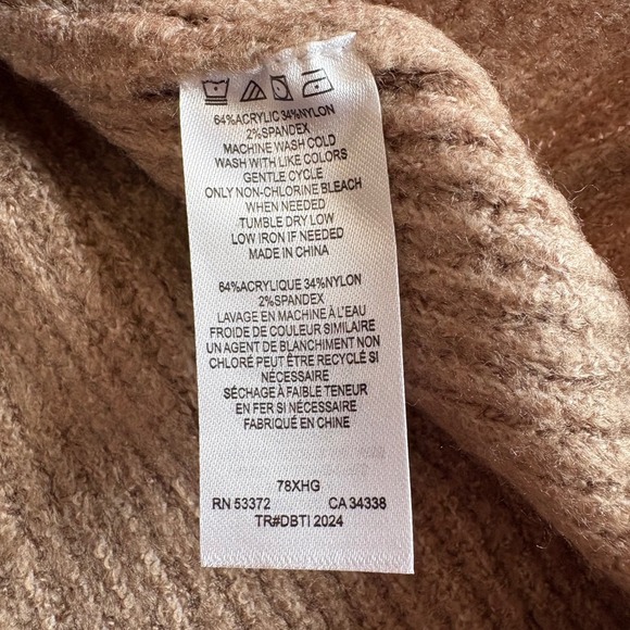 French Connection Womens Medium Mocha Flossy Viola High Neck Sweater Bell Sleeve - Picture 7 of 8